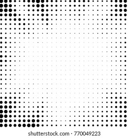 Abstract grunge grid polka dot halftone background pattern. Spotted black and white vector line illustration
