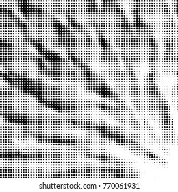 Abstract grunge grid polka dot halftone background pattern. Spotted black and white vector line illustration
