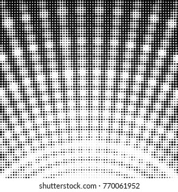Abstract grunge grid polka dot halftone background pattern. Spotted black and white vector line illustration
