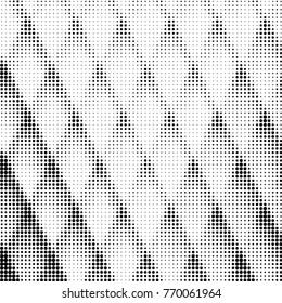 Abstract grunge grid polka dot halftone background pattern. Spotted black and white vector line illustration
