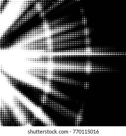 Abstract grunge grid polka dot halftone background pattern. Spotted black and white vector line illustration
