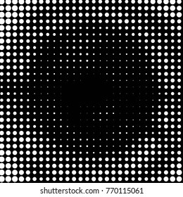 Abstract grunge grid polka dot halftone background pattern. Spotted black and white vector line illustration
