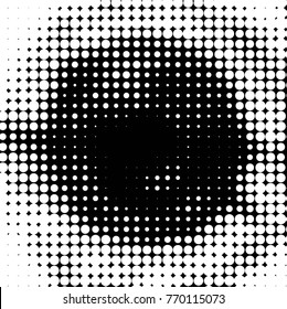 Abstract grunge grid polka dot halftone background pattern. Spotted black and white vector line illustration
