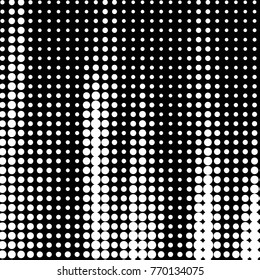 Abstract grunge grid polka dot halftone background pattern. Spotted black and white vector line illustration
