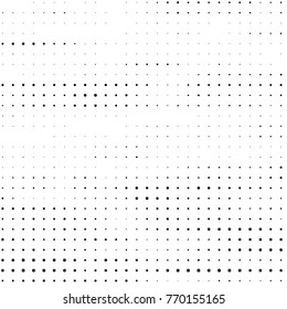 Abstract grunge grid polka dot halftone background pattern. Spotted black and white vector line illustration
