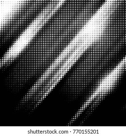 Abstract grunge grid polka dot halftone background pattern. Spotted black and white vector line illustration
