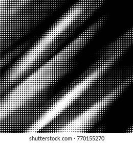 Abstract grunge grid polka dot halftone background pattern. Spotted black and white vector line illustration
