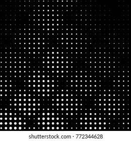 Abstract grunge grid polka dot halftone background pattern. Spotted black and white vector line illustration
