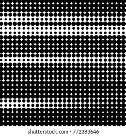 Abstract grunge grid polka dot halftone background pattern. Spotted black and white vector line illustration

