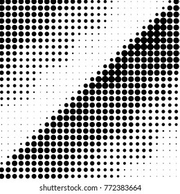 Abstraktes Grunge Gitterpolka Punkt halftone Hintergrundmuster. Schwarz-Weiß-Vektorgrafik mit Spott
