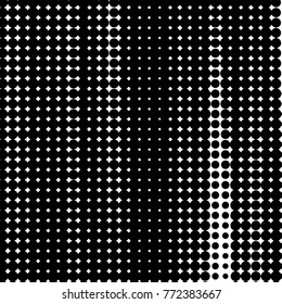 Abstract grunge grid polka dot halftone background pattern. Spotted black and white vector line illustration
