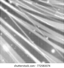 Abstract grunge grid polka dot halftone background pattern. Spotted black and white vector line illustration
