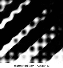 Abstract grunge grid polka dot halftone background pattern. Spotted black and white vector line illustration
