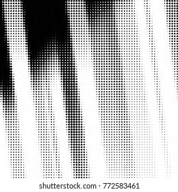 Abstract grunge grid polka dot halftone background pattern. Spotted black and white vector line illustration
