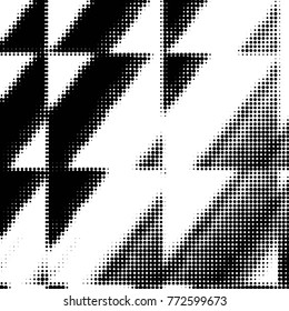 Abstract grunge grid polka dot halftone background pattern. Spotted black and white vector line illustration

