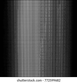 Abstract grunge grid polka dot halftone background pattern. Spotted black and white vector line illustration
