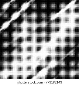 Abstract grunge grid polka dot halftone background pattern. Spotted black and white vector line illustration
