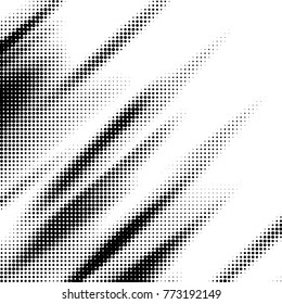 Abstract grunge grid polka dot halftone background pattern. Spotted black and white vector line illustration
