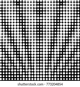 Abstract grunge grid polka dot halftone background pattern. Spotted black and white vector line illustration
