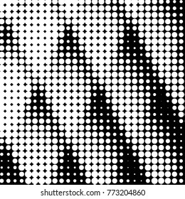 Abstract grunge grid polka dot halftone background pattern. Spotted black and white vector line illustration
