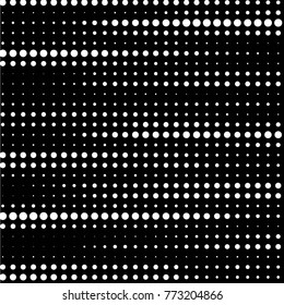Abstract grunge grid polka dot halftone background pattern. Spotted black and white vector line illustration
