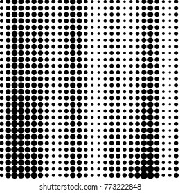 Abstract grunge grid polka dot halftone background pattern. Spotted black and white vector line illustration
