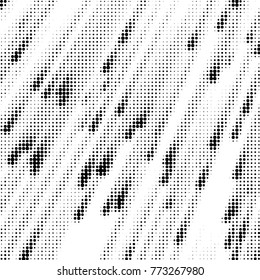 Abstract grunge grid polka dot halftone background pattern. Spotted black and white vector line illustration
