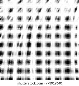 Abstract grunge grid polka dot halftone background pattern. Spotted black and white vector line illustration
