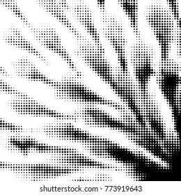 Abstract grunge grid polka dot halftone background pattern. Spotted black and white vector line illustration
