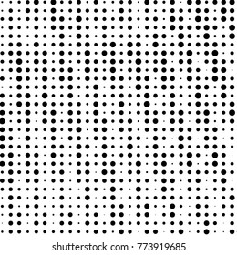 Abstract grunge grid polka dot halftone background pattern. Spotted black and white vector line illustration
