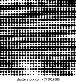 Abstract grunge grid polka dot halftone background pattern. Spotted black and white vector line illustration
