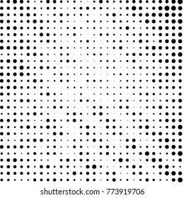 Abstract grunge grid polka dot halftone background pattern. Spotted black and white vector line illustration
