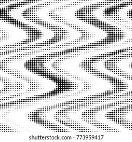 Abstract grunge grid polka dot halftone background pattern. Spotted black and white vector line illustration
