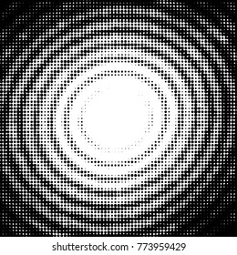Abstract grunge grid polka dot halftone background pattern. Spotted black and white vector line illustration
