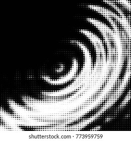Abstract grunge grid polka dot halftone background pattern. Spotted black and white vector line illustration
