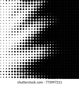 Abstract grunge grid polka dot halftone background pattern. Spotted black and white vector line illustration
