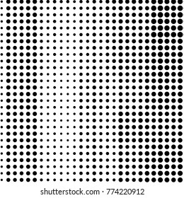 Abstract grunge grid polka dot halftone background pattern. Spotted black and white vector line illustration
