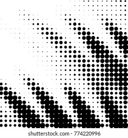Abstract grunge grid polka dot halftone background pattern. Spotted black and white vector line illustration
