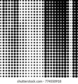 Abstract grunge grid polka dot halftone background pattern. Spotted black and white vector line illustration
