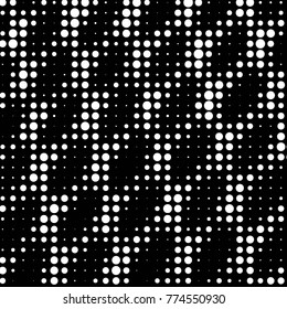 Abstract grunge grid polka dot halftone background pattern. Spotted black and white vector line illustration
