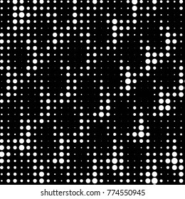 Abstract grunge grid polka dot halftone background pattern. Spotted black and white vector line illustration
