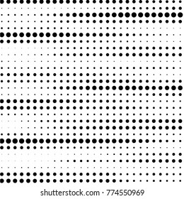 Abstract grunge grid polka dot halftone background pattern. Spotted black and white vector line illustration
