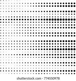 Abstract grunge grid polka dot halftone background pattern. Spotted black and white vector line illustration
