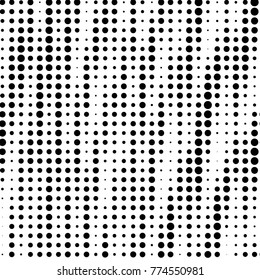 Abstract grunge grid polka dot halftone background pattern. Spotted black and white vector line illustration
