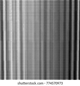 Abstract grunge grid polka dot halftone background pattern. Spotted black and white vector line illustration
