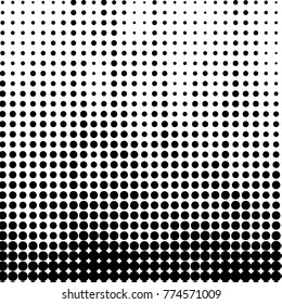 Abstract grunge grid polka dot halftone background pattern. Spotted black and white vector line illustration
