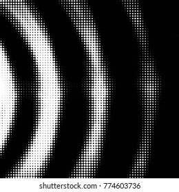 Abstract grunge grid polka dot halftone background pattern. Spotted black and white vector line illustration
