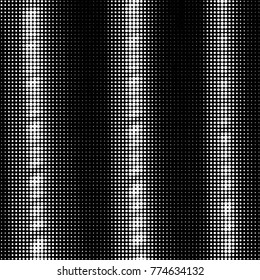 Abstract grunge grid polka dot halftone background pattern. Spotted black and white vector line illustration
