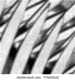 Abstract grunge grid polka dot halftone background pattern. Spotted black and white vector line illustration
