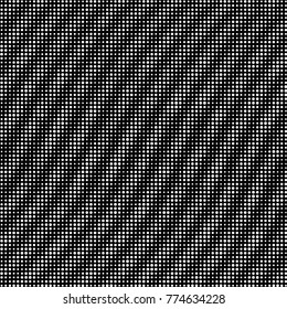 Abstract grunge grid polka dot halftone background pattern. Spotted black and white vector line illustration
